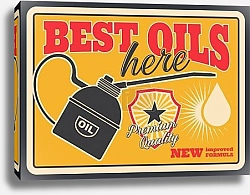 Постер Моторное масло, ретро плакат для автосервиса