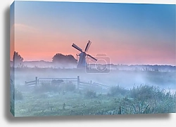 Постер Мельница в тумане. Голландия 2