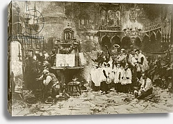 Постер Школа: Испанская 19в. The high mass, after a painting by J. Benlliure, published c.1890