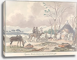 Постер Смит Чарльз Гамильтон Tongusian Raindeer Breeders Erecting Their Tent for the Night
