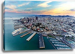 Постер Вид с воздуха на порт в Сан-Франциско