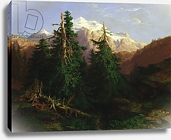 Постер Калам Александр Glacier, Rosen Lanigletscher, 1854
