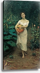 Постер Зонаро Фаусто Young Girl Carrying a Pumpkin
