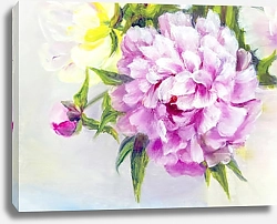 Постер Розовые и белые цветы пионов в белой вазе, деталь 5