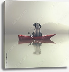 Постер Слон в лодке
