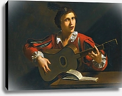 Постер Паолини Пьетро A Guitar-Player Seated In An Interior