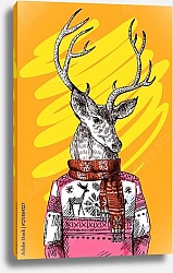 Постер Олень в вязаном свитере 1