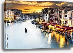 Постер Италия. Венеция. Гранд канал на закате