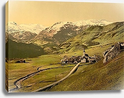 Постер Швейцария. Рехальп, горная долина