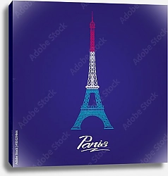 Постер Эйфелева башня в цветах французского флага