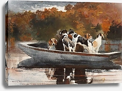 Постер Hunting Dogs in Boat