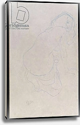 Постер Климт Густав (Gustav Klimt) Woman Leaning to the Right with Long Hair, c.1910-11