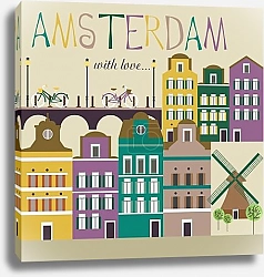 Постер Амстердамская гармония у Моста с Велосипедами