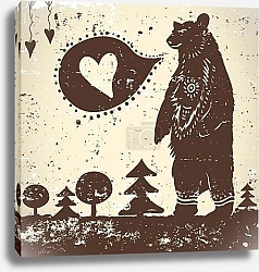 Постер Медведь с этническим узором