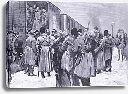 Постер Departure of Russian troops for the Far East, illustration from'Cassells History of the Russo-Japanese War Vol 1', c.1900