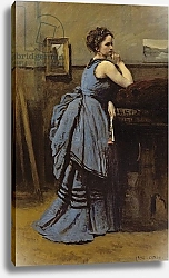 Постер Коро Жан (Jean-Baptiste Corot) The Woman in Blue, 1874