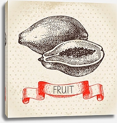 Постер Иллюстрация с папайей