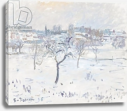 Постер Писсарро Камиль (Camille Pissarro) Snowy Landscape at Eragny with an Apple Tree, 1895