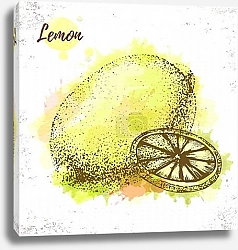 Постер Акварельный лимонный эскиз