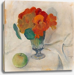Постер Маке Август Kapuzinerkresse und Apfel