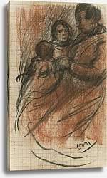 Постер Мигем Юджин Ван Een zittende vrouw met 2 kinderen op haar schoot