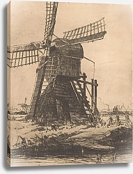 Постер Грондхаут Виллем Molen aan het water bij Leiden
