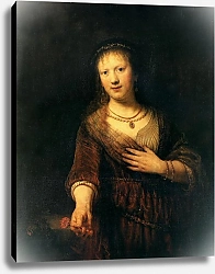 Постер Рембрандт (Rembrandt) Портрет Саскии с цветком