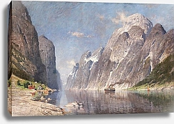 Постер Норманн Адельстин Катание на лодке по зимнему фьорду