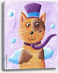 Постер Забавный кот в шляпе