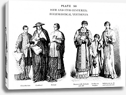 Постер XVIè et XVIIè Siècles Habits Ecclésiastiques, 16Th and 17Th Centuries, Ecclesiastical Vestments