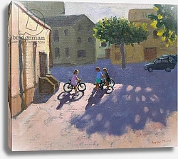 Постер Макара Эндрю (совр) Three children with bicycles, Spain