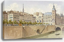 Постер Хоффбауер Федор Le quai de la Cité et la tour de l’Horloge en 1855