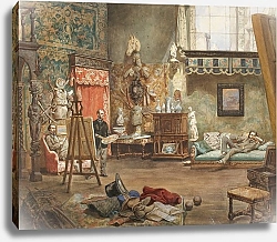 Постер Коссак Юлиуш Henryk Rodakowski’s studio in Paris