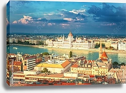 Постер Венгрия, Будапешт. Солнце после дождя