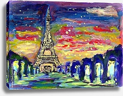 Постер Закат над Эйфелевой башней в Париже 1
