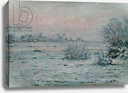 Постер Моне Клод (Claude Monet) Snowy Landscape at Twilight, 1879-80