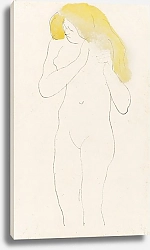Постер Роден Огюст Femme nue debout, les mains à sa chevelure dénouée