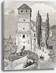 Постер Nuremberg castle gate. Created by Gerard, published on Le Tour du Monde, Paris, 1864