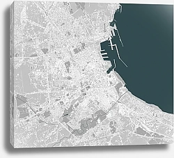 Постер Палермо: Карта города у берегов Сицилии