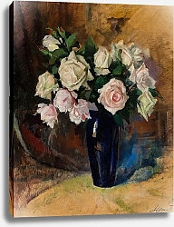 Постер Чолковский Леон Roses in a sapphire vase