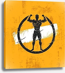 Спортсмен-атлет на галерейном подрамнике