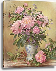 Постер Уильямс Альберт (совр) AB/302 Vase of Peonies and Canterbury Bells