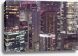 Постер Здания в ночном Токио
