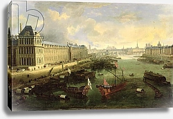 Постер Школа: Французская The Seine Viewed with the Pont Neuf, the Louvre and the College Mazarin, c.1675