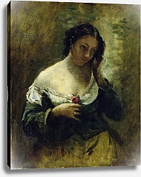 Постер Коро Жан (Jean-Baptiste Corot) The Girl With The Rose, c.1865