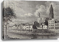 Постер Школа: Испанская 19в. Gerona, Spain, in the 17th century