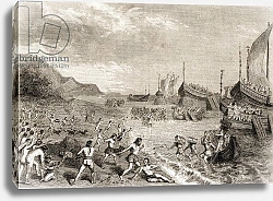 Постер Школа: Испанская 19в. The Romans landing on the Island of Mallorca in 123 BC