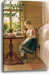 Постер Быковский Николай Girl Peeling Berries, 1880