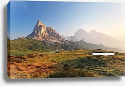 Постер Горный пейзаж в Доломитовых Альпах, Италия.