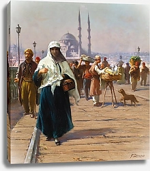 Постер Зонаро Фаусто On The Galata Bridge, Constantinople